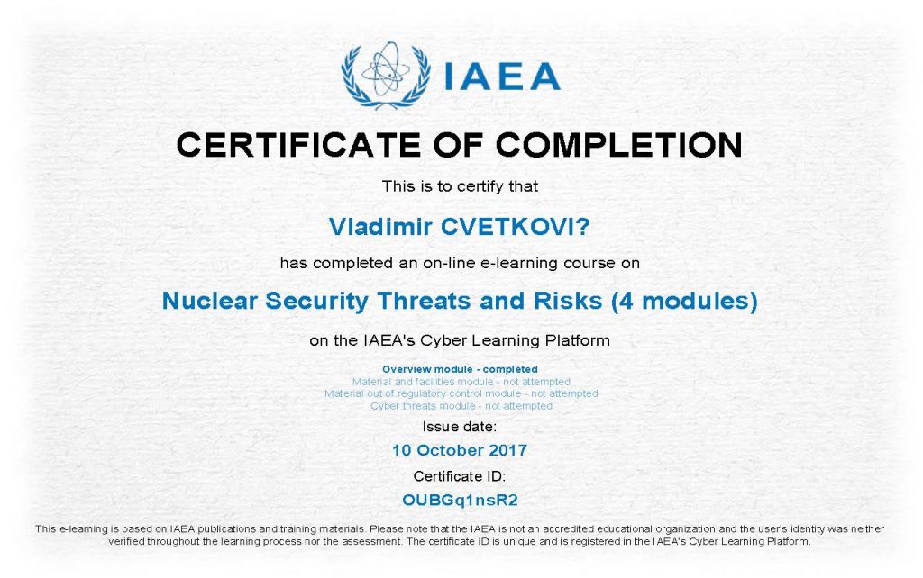 Nuclear Security Threats and Risks_Certificate